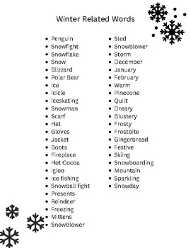 Snowball Writing Activity Winter Themed Creative Writing TPT