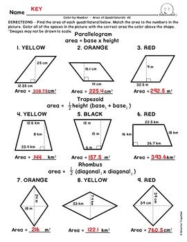 Area Of Triangles And Quadrilaterals Worksheets