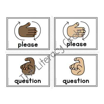 ASL Classroom Hand Signal Flashcards ASL Classroom Signs Flashcards