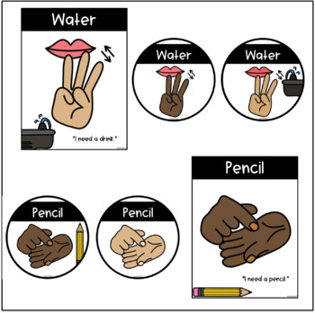 ASL Classroom Hand Signal Posters By Crayola Queen TPT