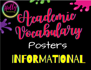 Academic Vocabulary Posters Informational Text Colorful TPT