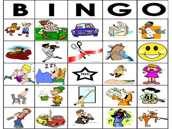 Action Verbs Bingo By Ian Fitton Teachers Pay Teachers