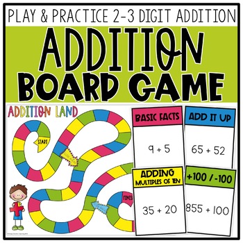 2 3 Digit Addition Board Game By Simply Creative Teaching TpT