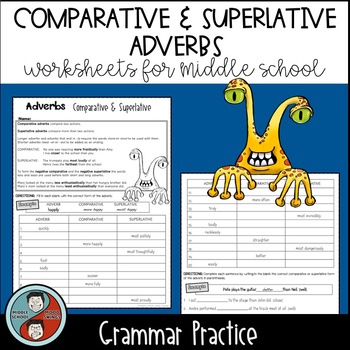 Comparative And Superlative Adverbs Worksheets