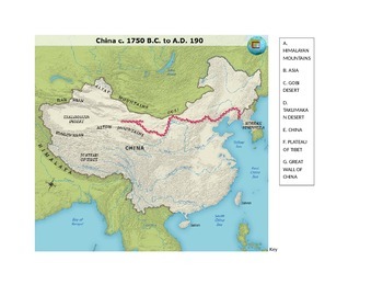 Worksheet Ancient China Map Labeled Geography Of Ancient China