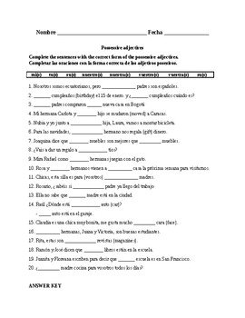 Así se dice Chapter Possessive adjectives by Ole AZUL TpT