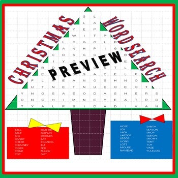 Christmas Words Search By Chuck Nolen S Notables Tpt