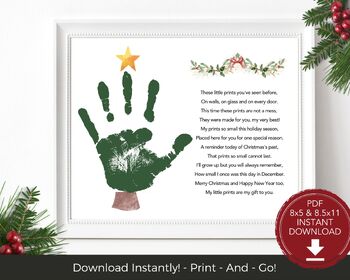 Christmas Tree Handprint Art Holiday Poem Handprint Craft Class