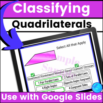 Classifying Quadrilaterals 5th Grade 5 G 3 5 G 4 Google Slide Digital