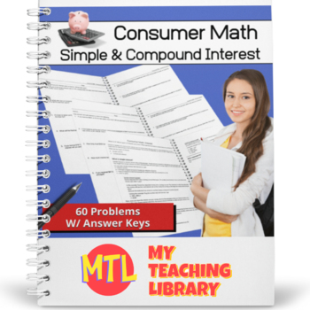 Consumer Math Simple And Compound Interest Word Problems Tpt