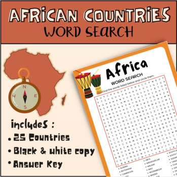 Countries Of Africa Word Search By All Day April Tpt