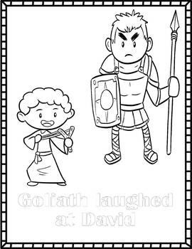 David And Goliath Coloring Pages Bible Story By Ron Brooks TPT