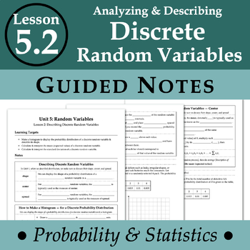 Describing Analyzing Discrete Random Variables Probstat Lesson