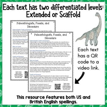 Dinosaurs Reading Comprehension Nonfiction Passages Questions And