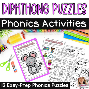 Diphthong Mystery Puzzles Phonics Activities By The First Grade Creative