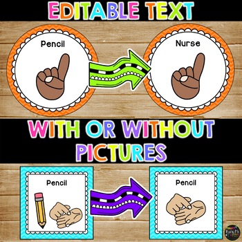 Hand Signals For The Classroom Editable Classroom Management Bright Chevron