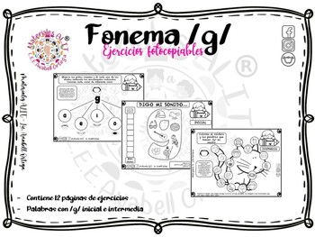 Ejercicios Fonema G By Materiales Alit Tpt