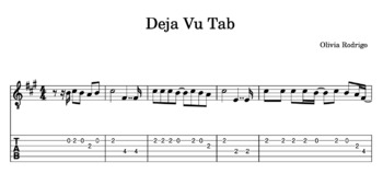 GUITAR TAB Deja Vu Olivia Rodrigo By MusicAbility TPT