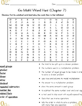 Division Facts Word Search Grade 3 Common Core By Third And Beyond