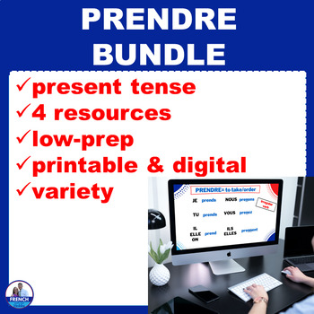 Present Tense Prendre In French Bundle By French With The Hobbs