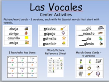 Las Vocales Spanish Vowel Centers By Dual Language Kinder TPT