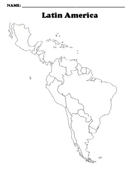 Latin America Map Blank By Northeast Education Tpt