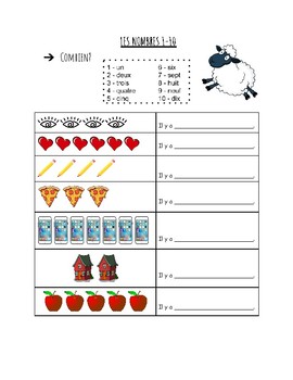Les Nombres Worksheet By Mme Halle S French Class Tpt