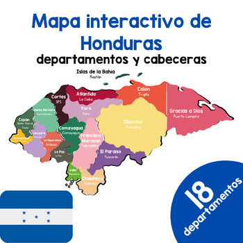Mapa De Honduras Departamentos Y Cabeceras By Creativanna Tpt
