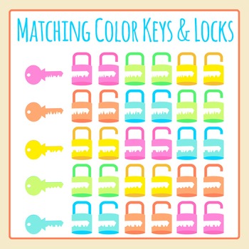 Matching Keys And Locks In Color Matching Clip Art Clipart Commercial Use
