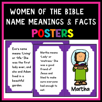 Women Of The Bible Name Meanings And Facts Posters By Bible Joy Cube
