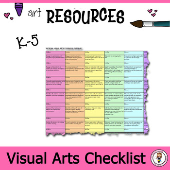 National Visual Arts Standards Checklist And Grid Format By The Speckled Sink
