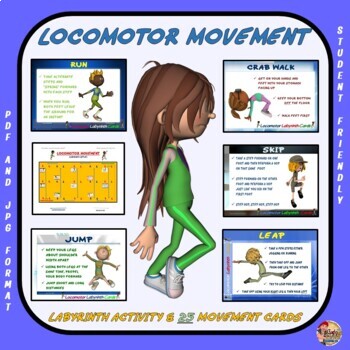 PE Activities Locomotor Movement 25 Movement Cards And Labyrinth