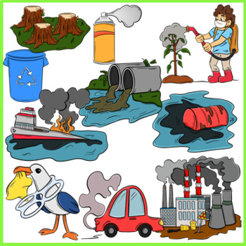 Air Water Land Pollution Clip Art By The Magical Gallery Tpt