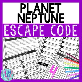 Planet Neptune Comprehension Code Escape Room Close Reading Solar