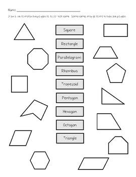 Polygon Shape Identification Worksheet By Dear Miss Abby Tpt