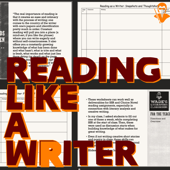 Reading Like A Writer Handouts By Wade S Literature Classroom TpT