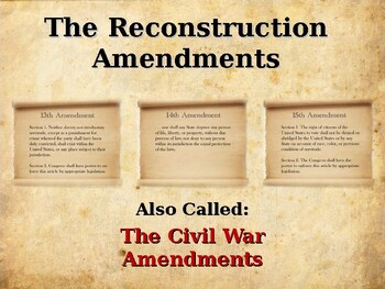 Reconstruction The Reconstruction Amendments By Alta S Place TpT