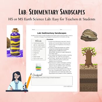 Sedimentary Sandscapes Earth Science Lab Worksheet Relative Dating Rock Layers