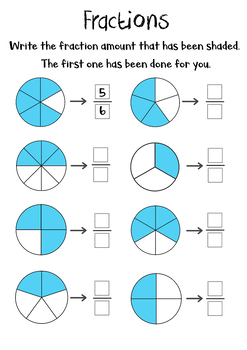 Shaded Fractions By The Teachers Resource Shop Tpt