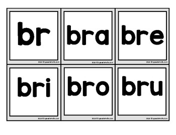 Silabas Trabadas Picture Cards Bra Bre Bri Bro Bru By Spanish Profe