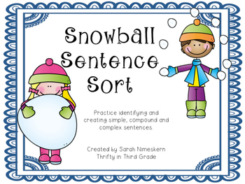 Snowball Sentence Sort Winter Themed By Sarah Nimeskern Tpt