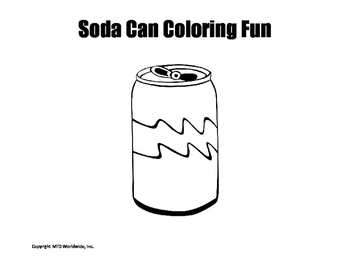 Soda Can Coloring Page By Lesson Machine Teachers Pay Teachers