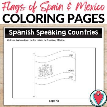 Spanish Speaking Countries Coloring Page Flags Of Spain And Mexico