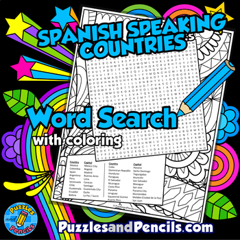 Results For Spanish Speaking Countries Word Search Puzzle Tpt