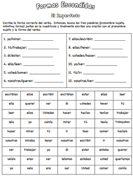 Spanish Verb Form And Writing Activities 15 Topics TPT