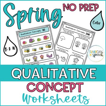 Spring Qualitative Basic Concepts No Prep Worksheets Speech Language Sexiezpix Web Porn