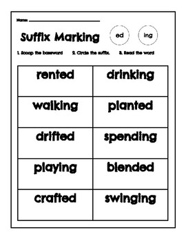 Suffix Ed And Ing Worksheets By Phonics Frenzy TPT