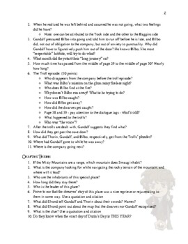 The Hobbit Chapter Questions And Answer Key By Cotten S Classroom