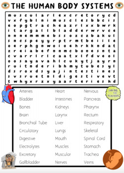 The Human Body Systems Word Search Activity By Saving The Teachers