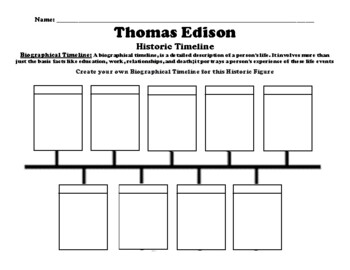 Thomas Edison Timeline Worksheet By BAC Education TPT